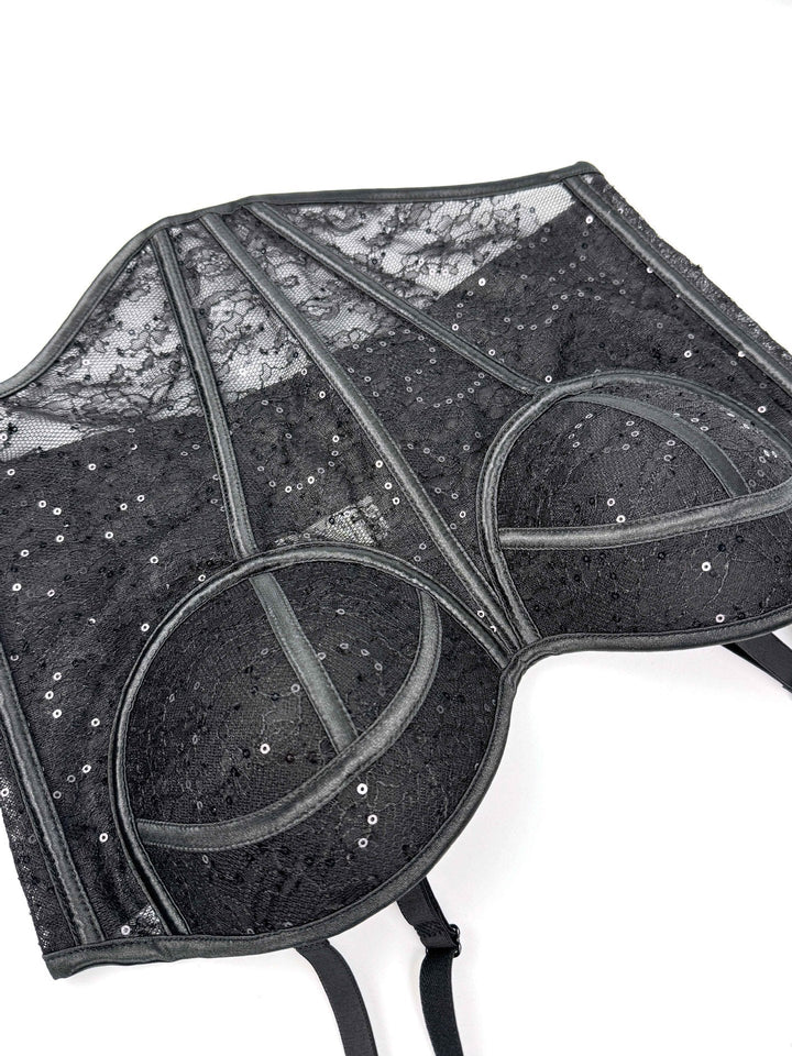 Levoire | Corset en filet transparent avec des détails en dentelle