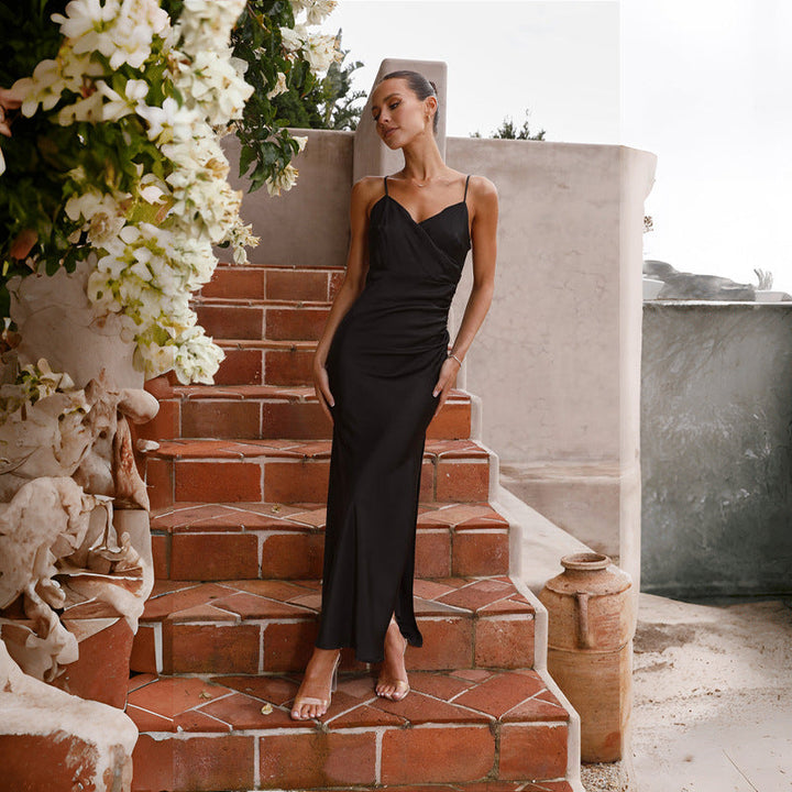 Levoire | Robe Serrée Avec Bretelles Fines Noir