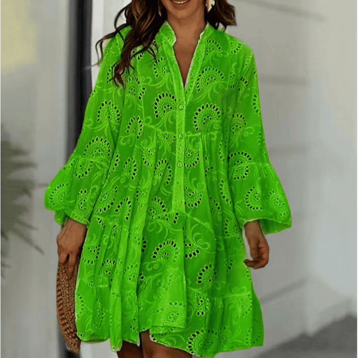 Levoire | Robe Élégante Brodée Vert