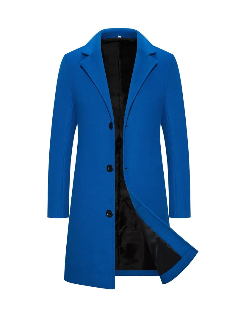 Levoire | Manteau de fouille à manches longues avec col retourné et boutons Bleu