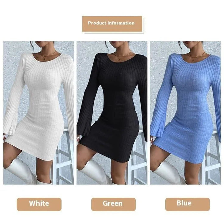 Levoire | Robe femme sans dos et avec des manches en forme de cloche
