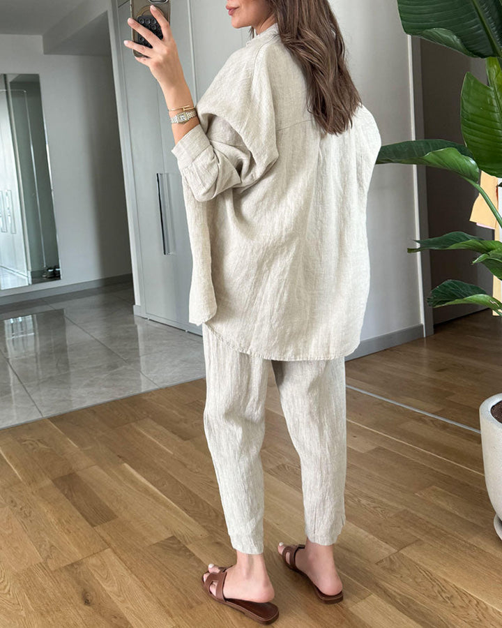 Levoire | Pantalon Et T-Shirt Confortables Pour Une Détente Élégante