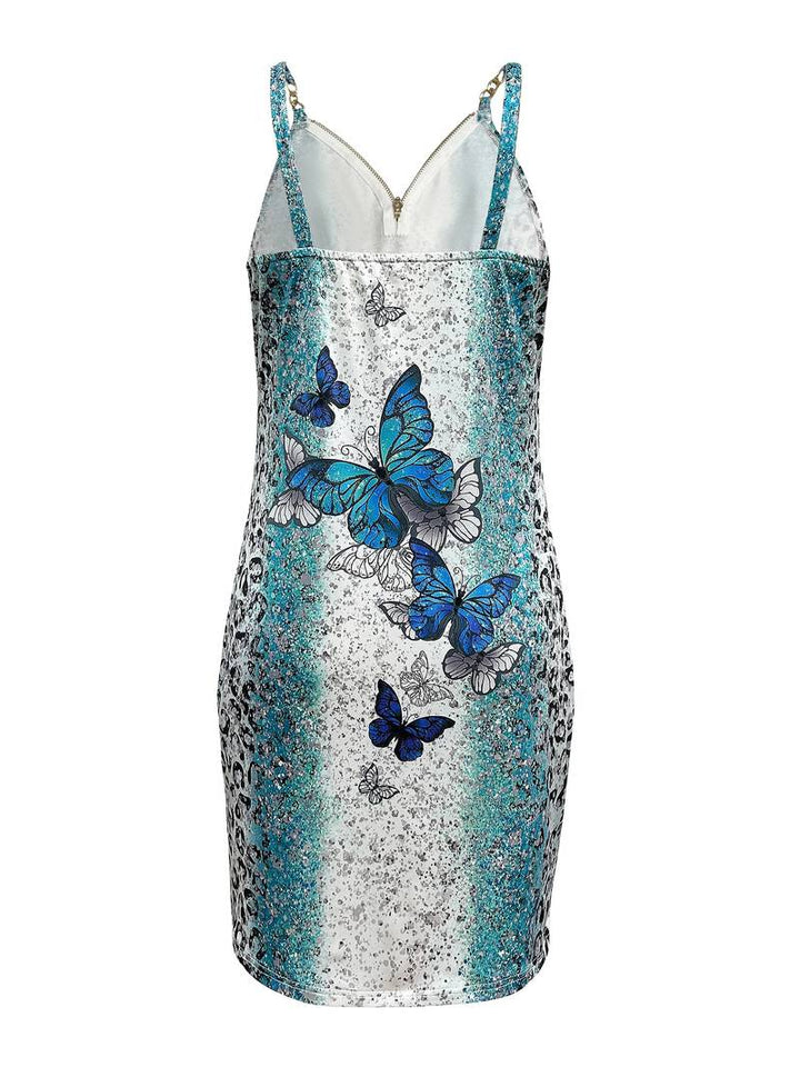 Levoire | Robe Cami Avec Imprimé Papillon Et Fermeture Éclair