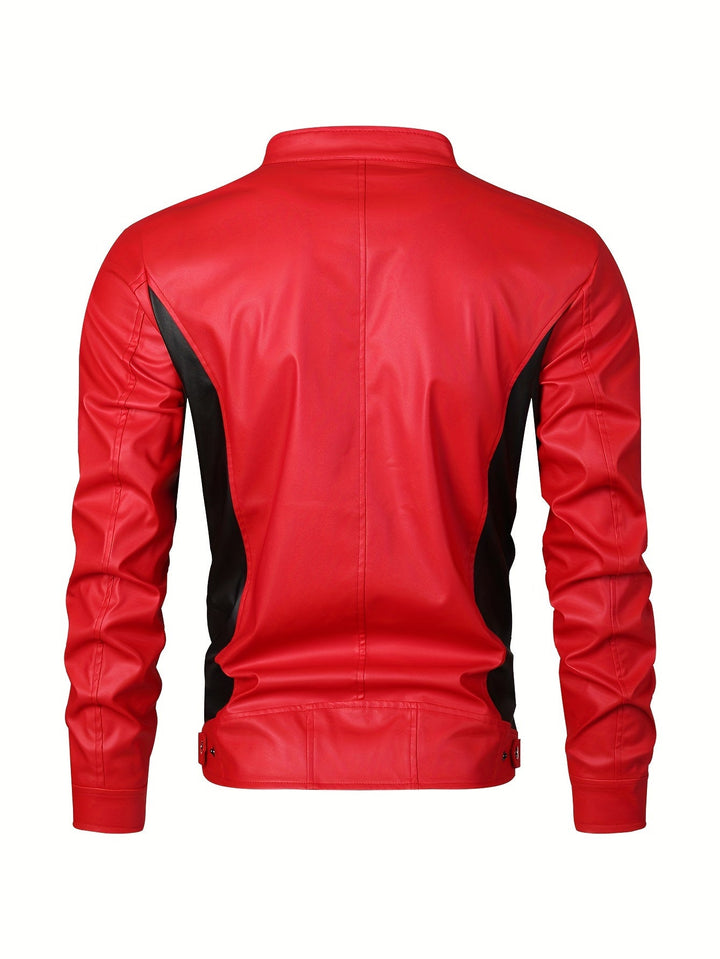 Levoire | Veste En Cuir Pu Stylée Pour Hommes Avec Blocs De Couleur