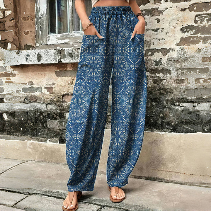 Levoire | Pantalon Imprimé Ethnique Bleu