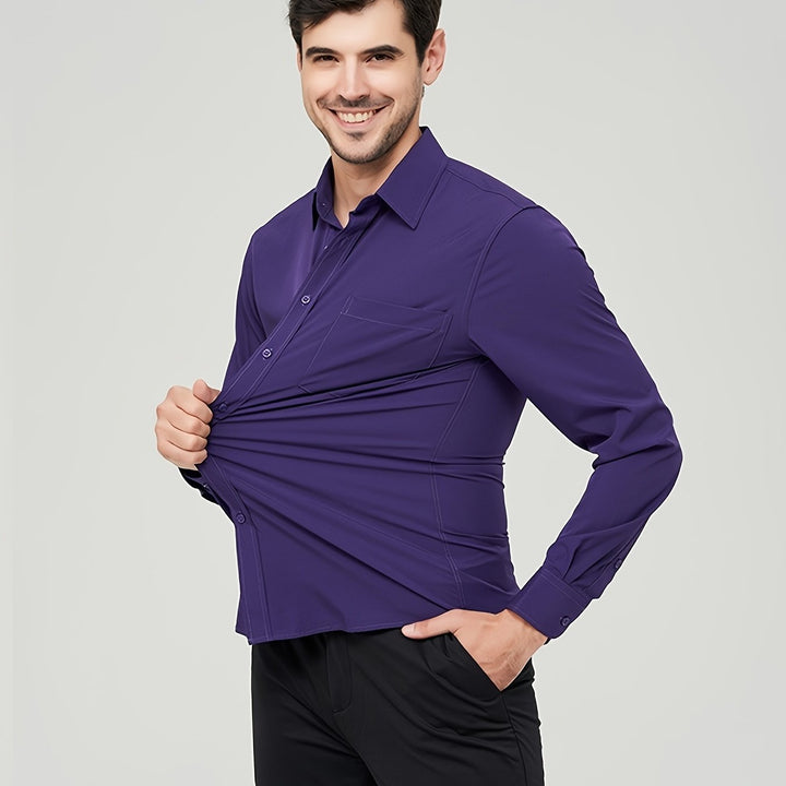 Levoire | Chemise De Business En Coton Respirant Pour Homme Violet bleu