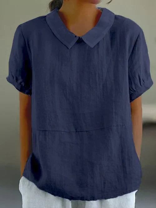 Levoire | Chemise En Lin À Manches Courtes Bleu marine