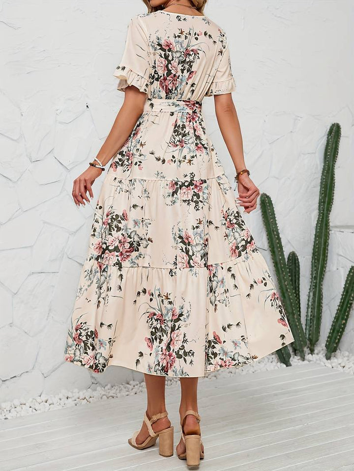 Levoire | Robe À Manches Courtes Avec Imprimé Floral