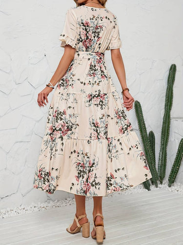 Levoire | Robe À Manches Courtes Avec Imprimé Floral
