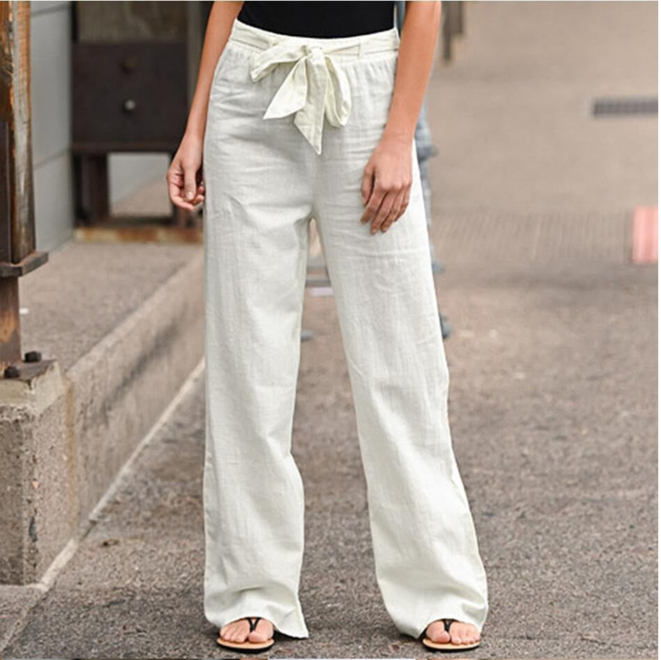 Levoire | Pantalons En Coton Pour Femmes Blanc