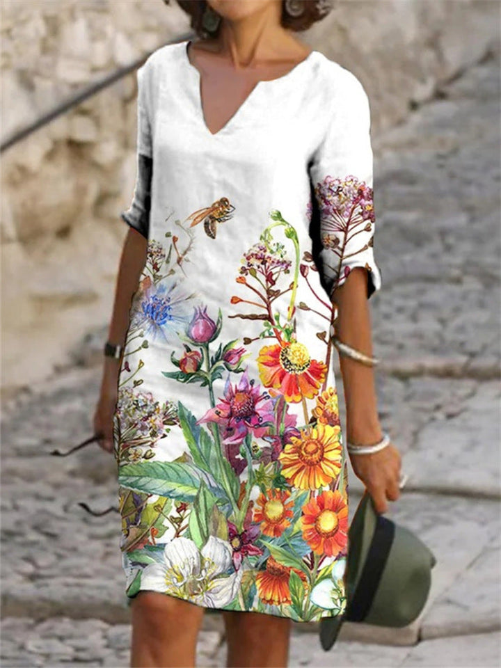 Levoire | Robe En Lin Charmante Avec Motif Floral 5