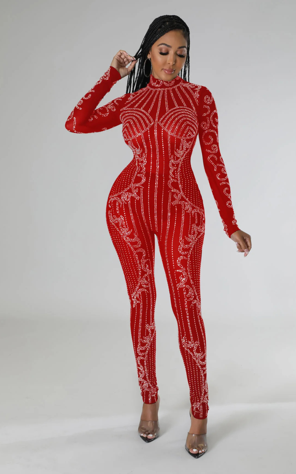 Levoire | Robe De Soirée Élégante En Strass Pour Femmes Rot
