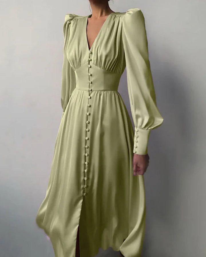 Levoire | Robe Maxi en Soie Décolleté en V pour Femmes