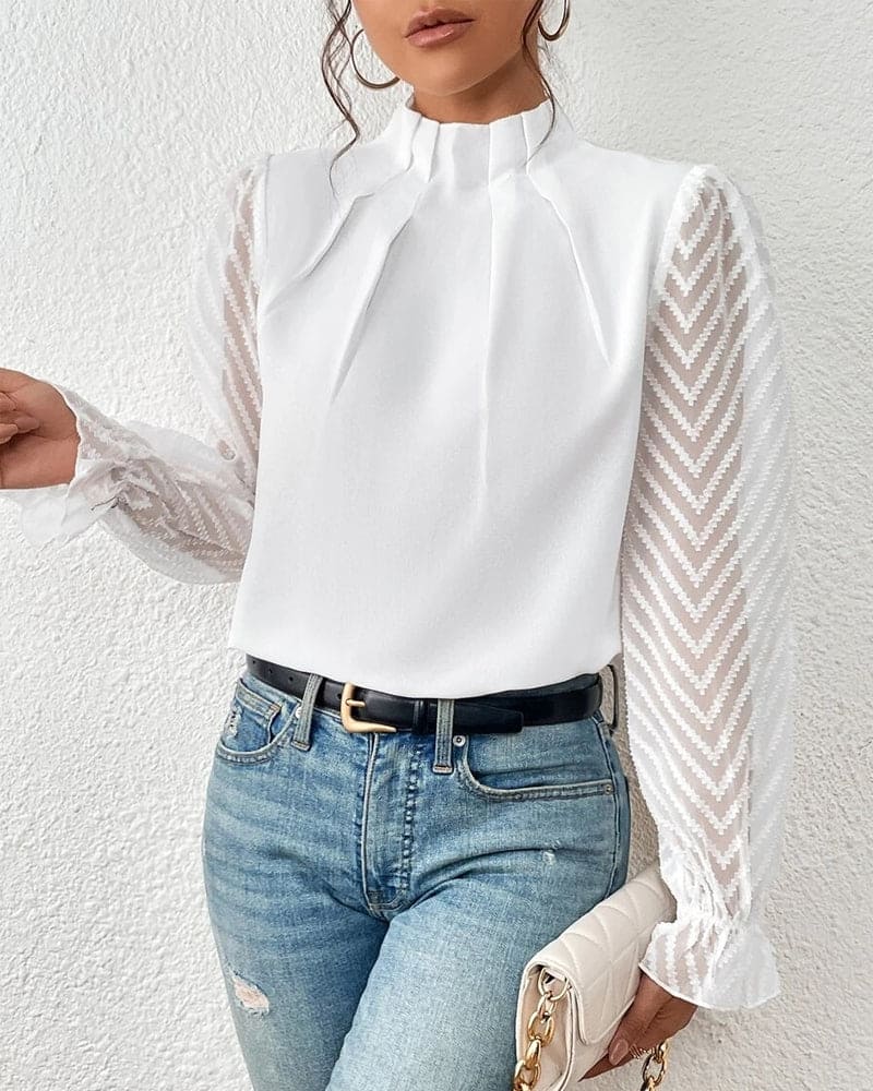 Levoire | Chemise À Manches Longues Et Motif En Vagues blanc