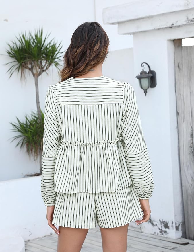 Levoire | Ensemble D'Été À Motifs Avec Manches Bouffantes