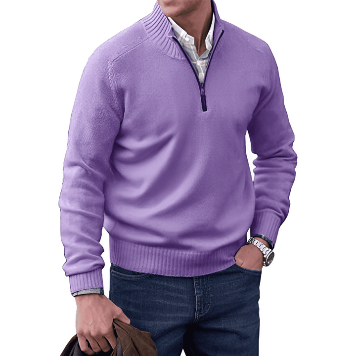 Levoire | Pull zipper chaud pour hommes Violet