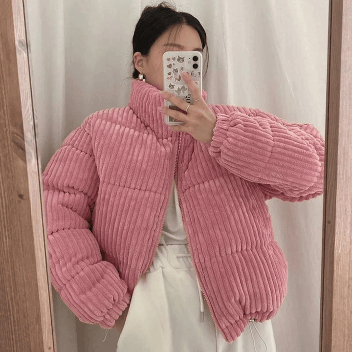 Levoire | Veste Matelassée À Motif En Rib Rosa