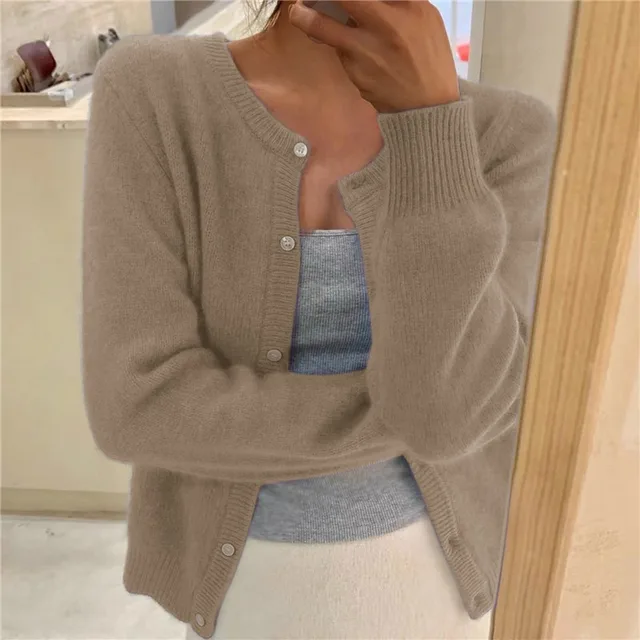 Levoire | Gilet Tricote Uni Pour Femmes, Parfait Pour Un Usage Quotidien Kaki Taille unique