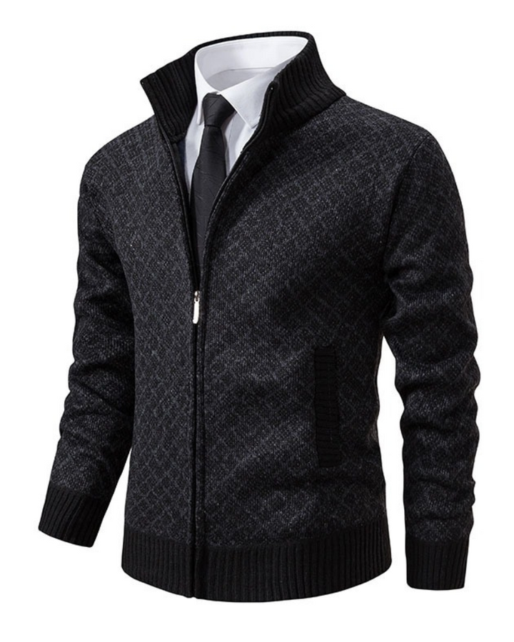 Levoire | Veste Slim Fit À Manches Longues Avec Zip Noir