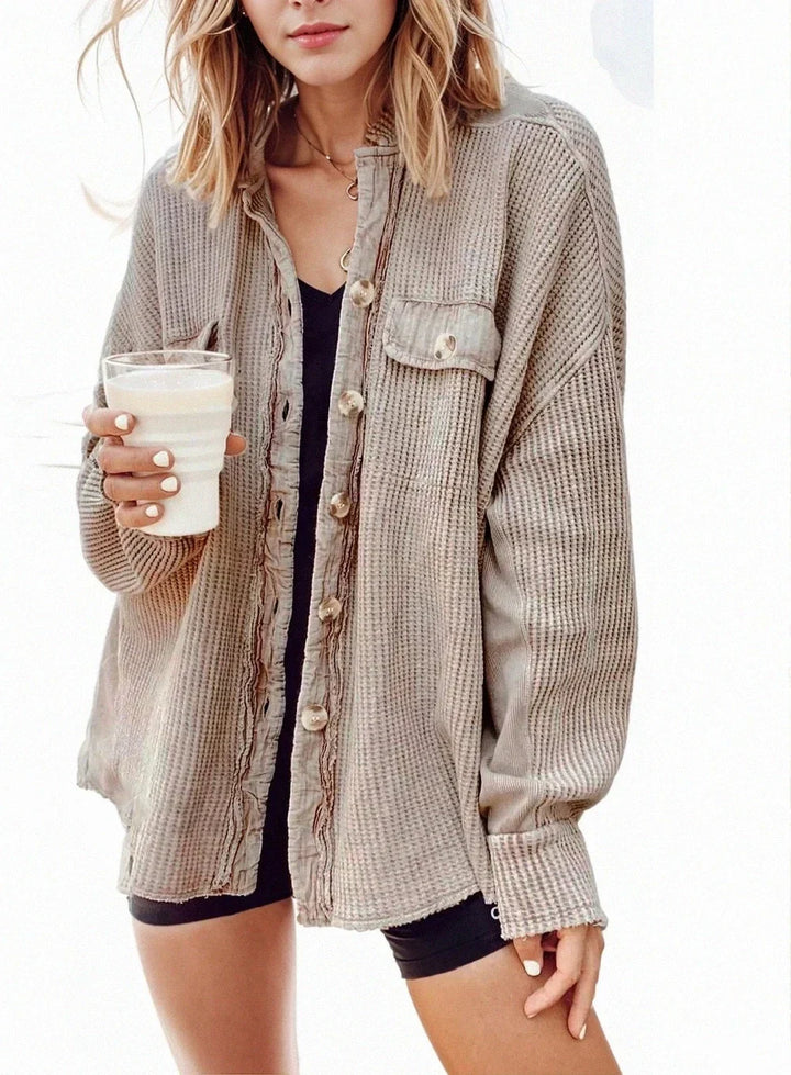 Levoire | Veste À Col Ajustable En Patchwork Chemise Irrégulière Pour Le Créateur De Tendances Moderne Kaki