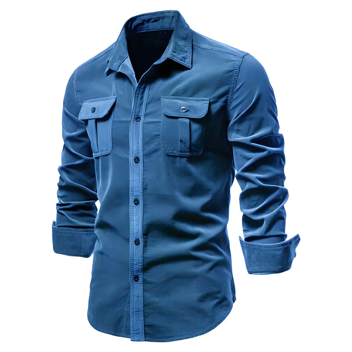 Levoire | Chemise Décontractée Pour Hommes Bleu