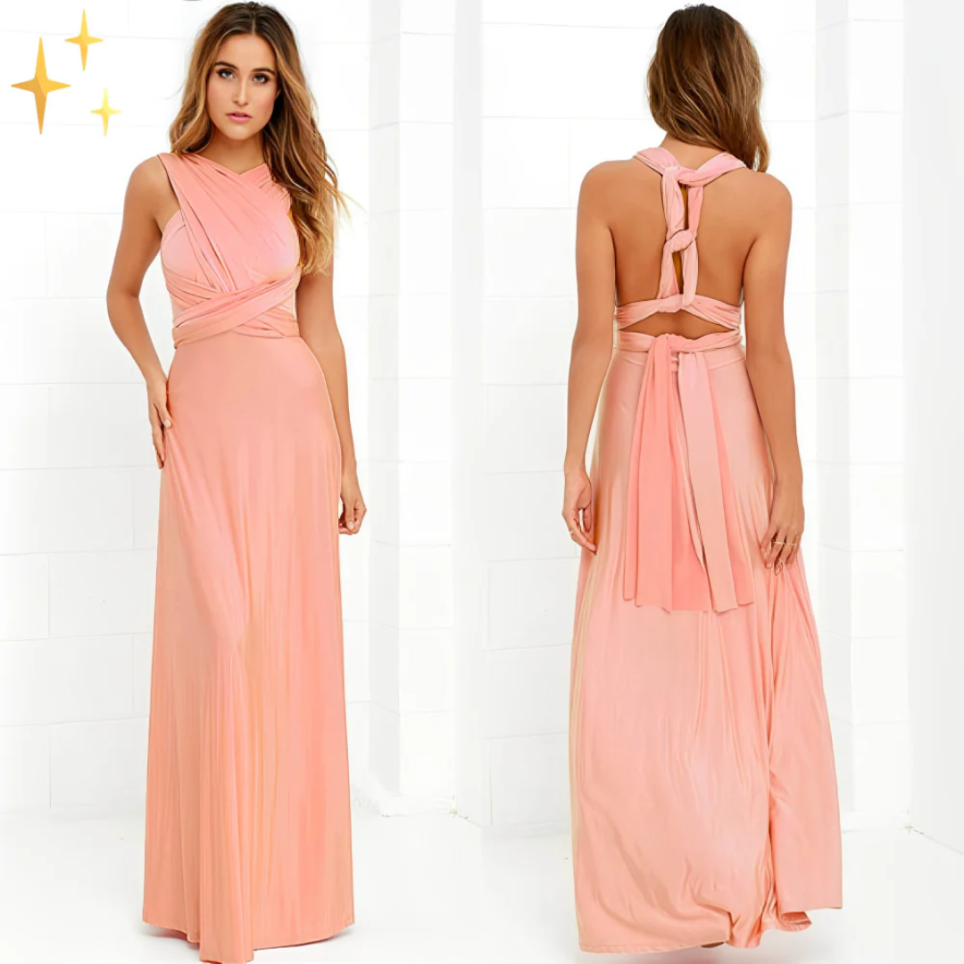 Levoire | Robe maxi portefeuille pour les invitées de mariage pour femmes Rose