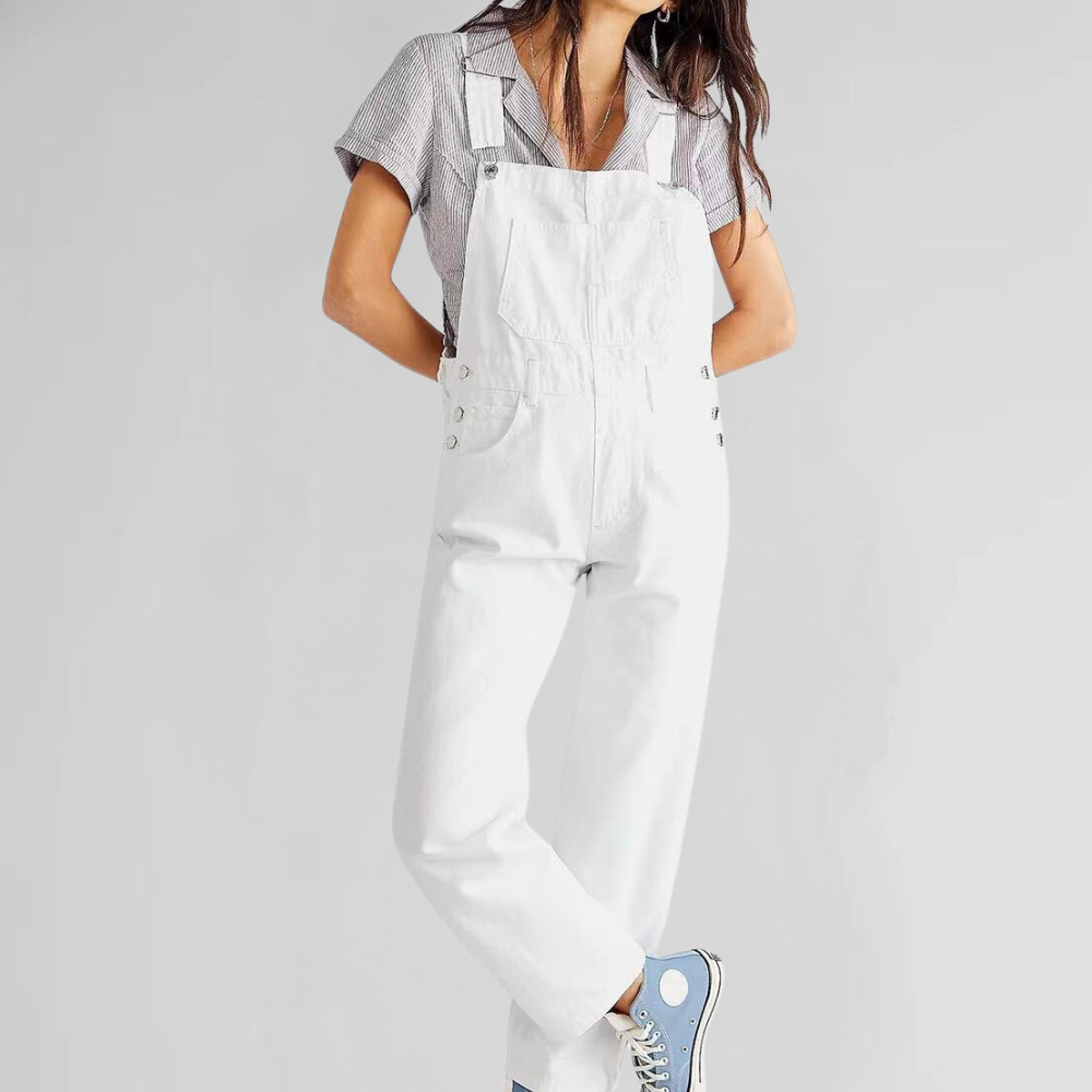 Levoire | Femmes Combinaison en denim élégante Coupe confortable pour femmes Blanc