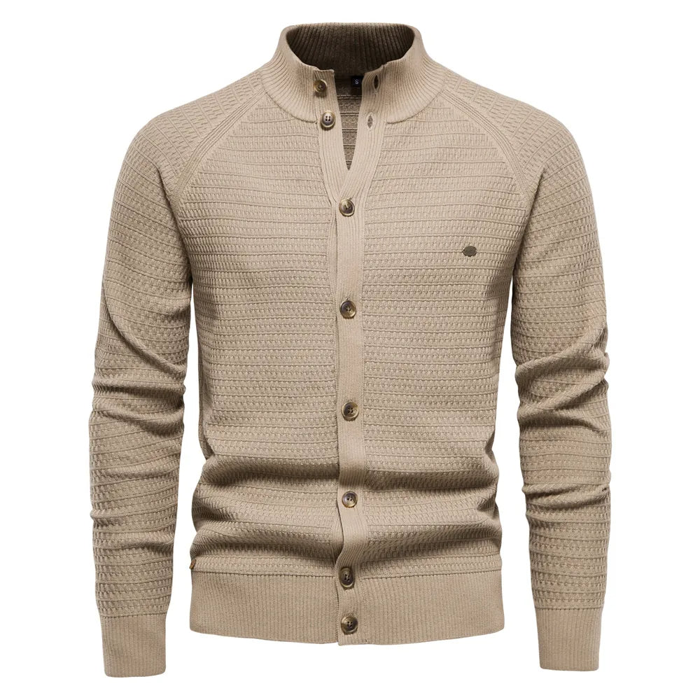 Levoire | Pull à col rond à manches longues avec fermeture à boutons Beige