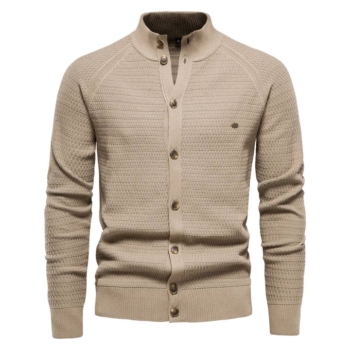 Levoire | Pull à col rond à manches longues avec fermeture à boutons Beige
