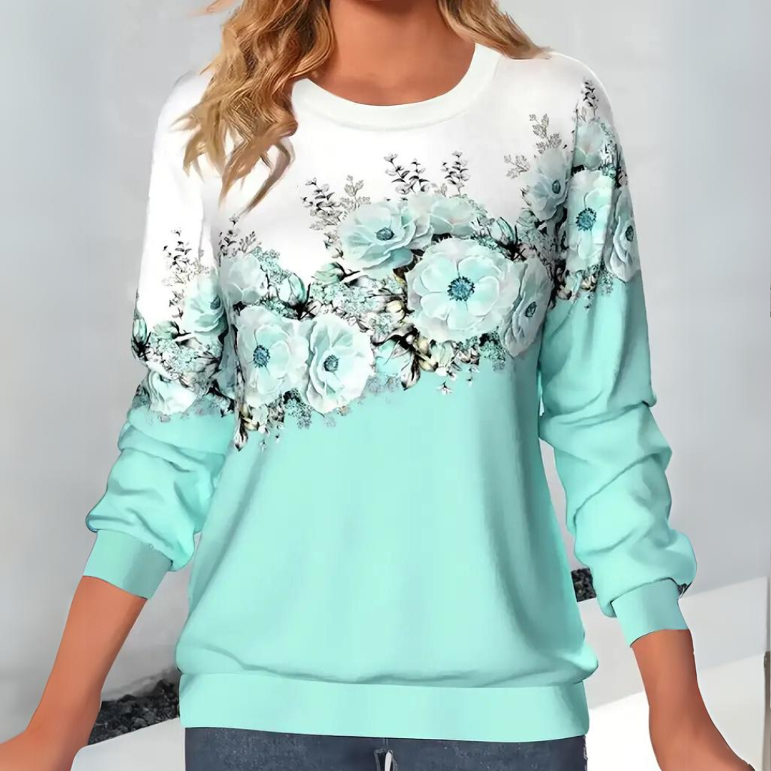 Levoire | Pull Élégant Pour Femmes Avec Motif Floral Vert
