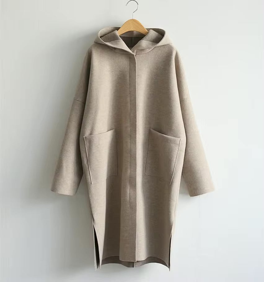 Levoire | Long Manteau Avec Capuche Et Design Ouvert