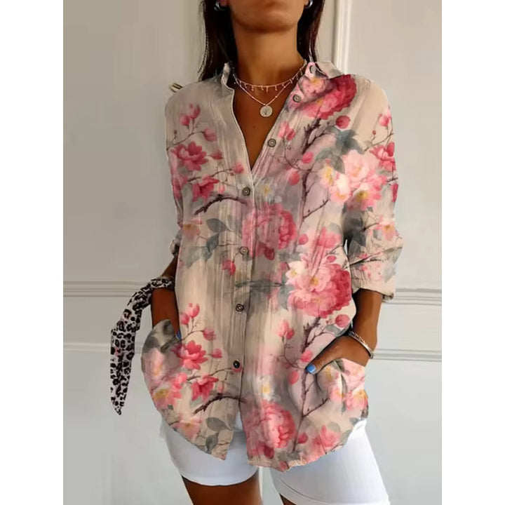 Levoire | Blouse À Fleurs Avec Boutons Pour Femmes Rosa