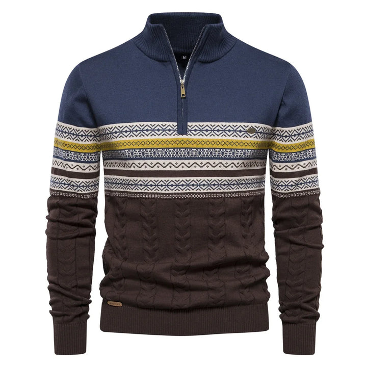 Levoire | Pull de haute qualité avec motifs rétro Bleu