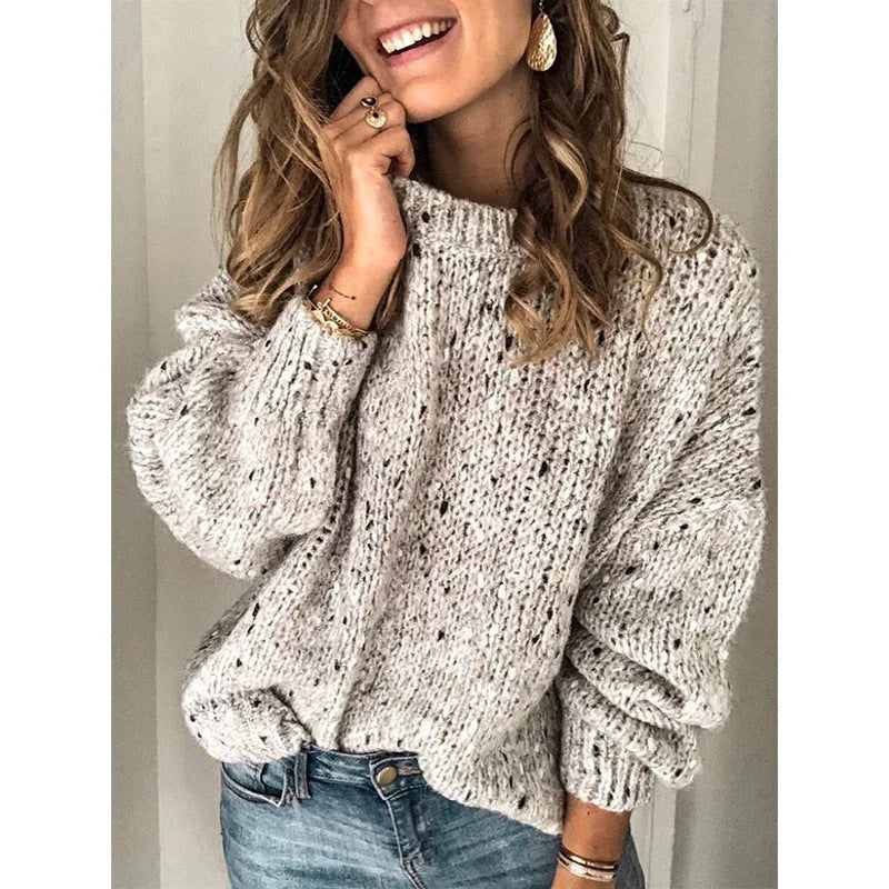Levoire | Rento Manches Longues Col Rond Coupe Détendue Pull Gris clair