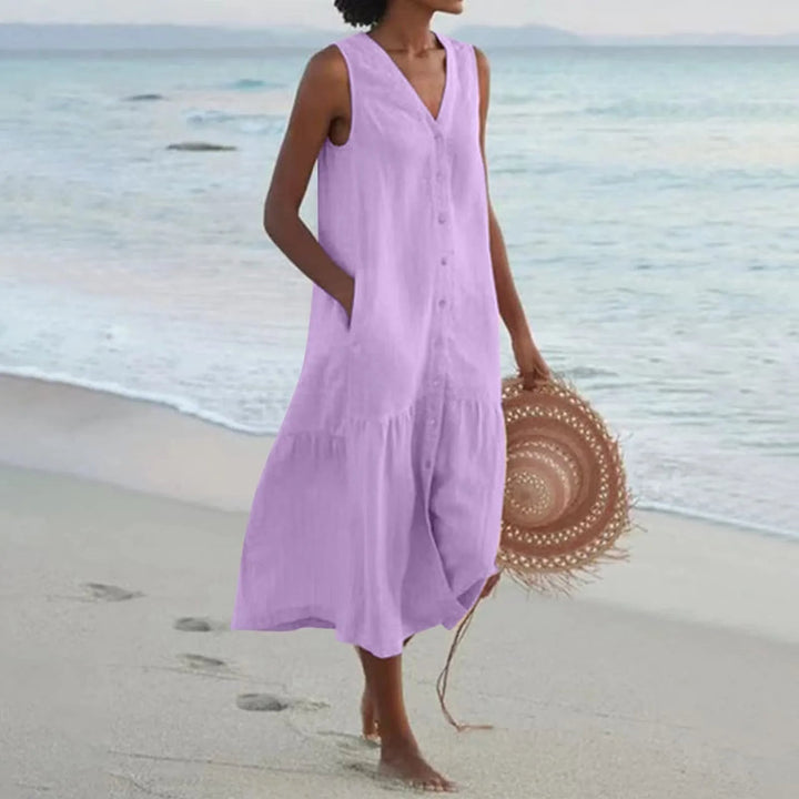 Levoire | Robe D'Été Avec Décolleté En V Pour Femmes Lilas
