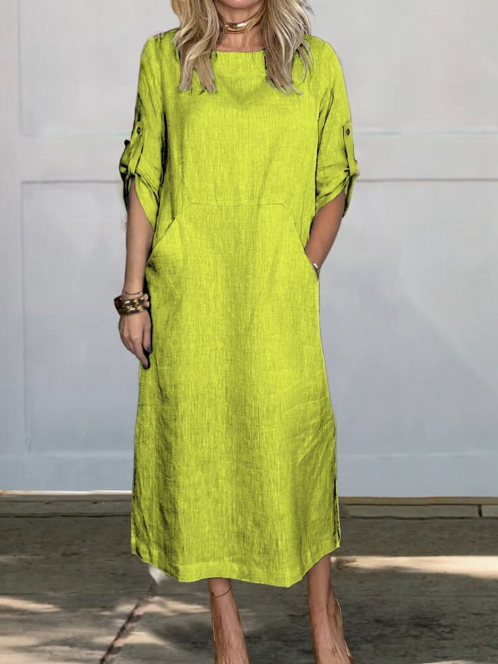 Levoire | Élégant Sac-Robe Midi Jaune