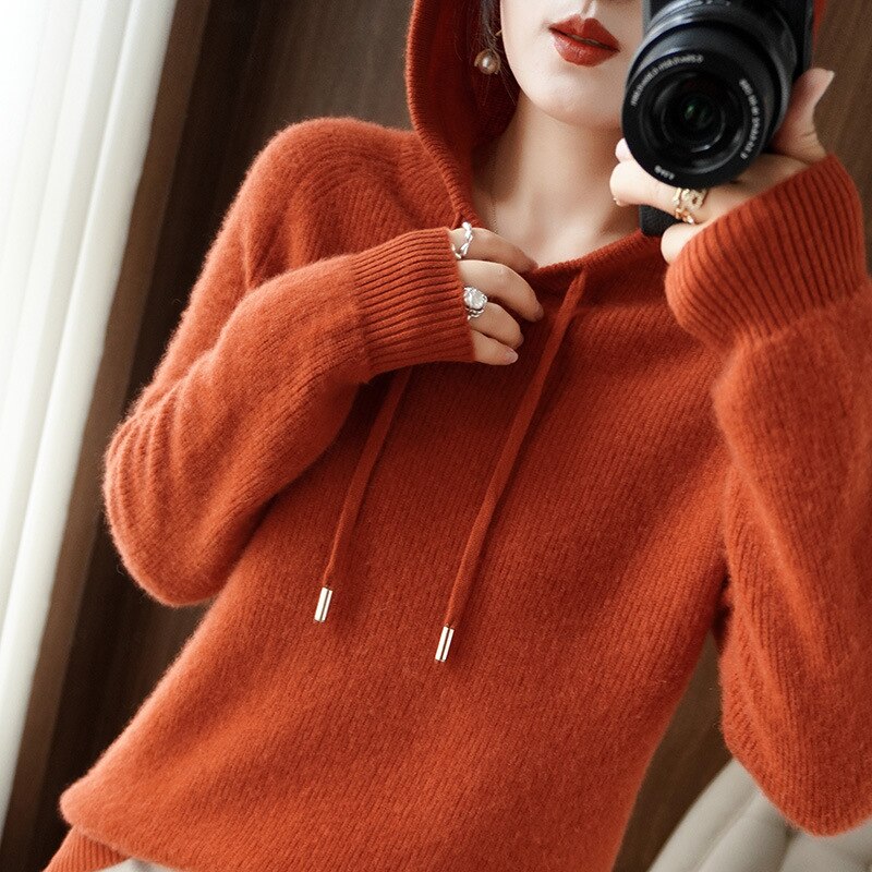 Levoire | Sweat à Capuche Chaud Pour Femme - Hiver Orange
