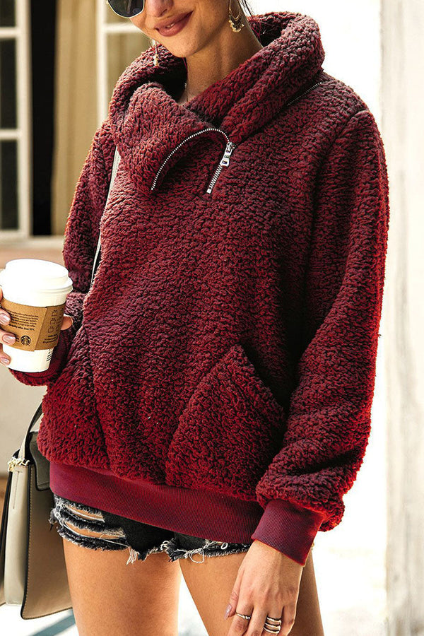 Levoire | Haut De Streetwear Avec Col Rabattable En Couleur Unie Rot