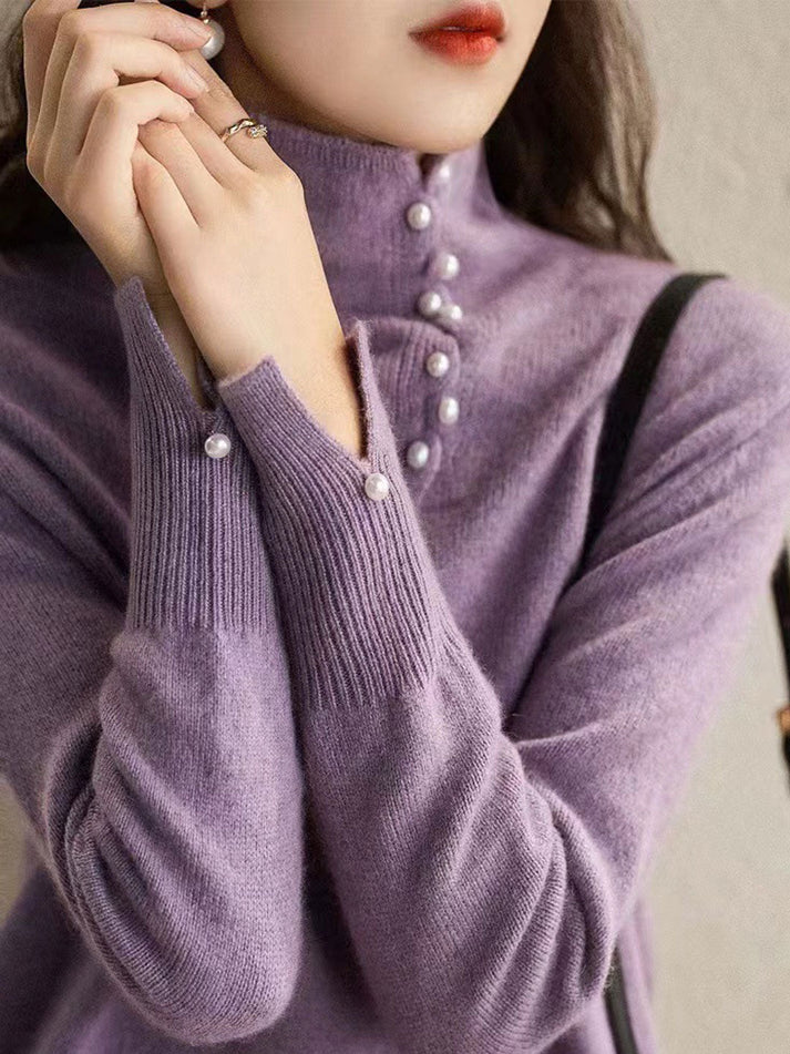 Levoire | Pull Vintage À Boutons Avec Sensation De Cachemire