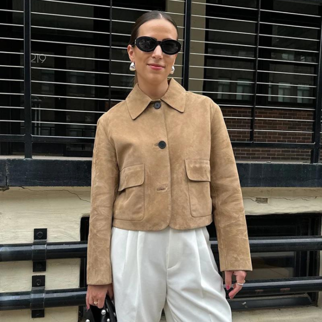 Levoire | Beige Blouson En Cuir