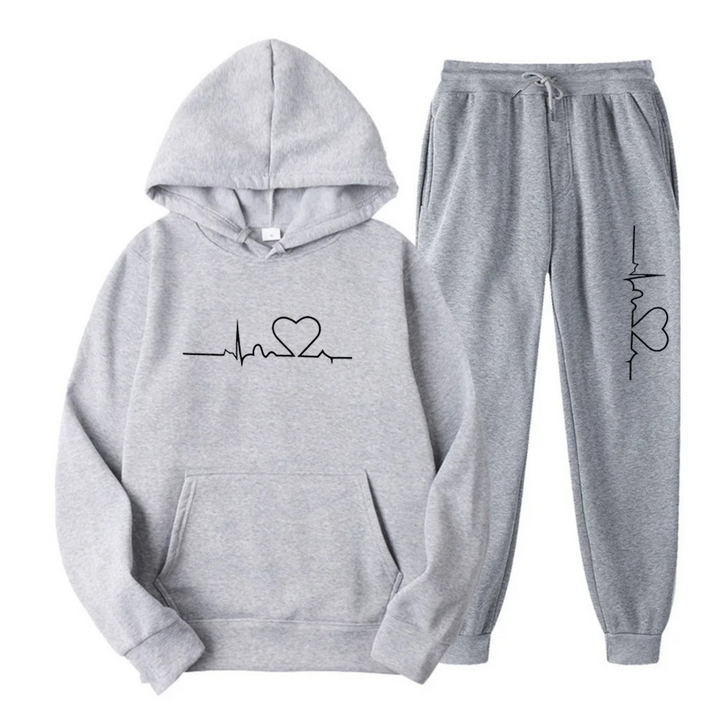 Levoire | Ensemble D'Entraînement Pour Femmes Avec Polaire Et Capuche Gris clair