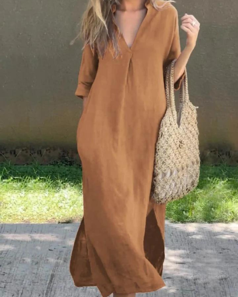 Levoire | Robe Élégante Pour Toute Saison Khaki