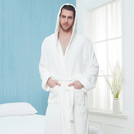 Levoire | Veste En Polaire Ceinturée À Capuche Blanc