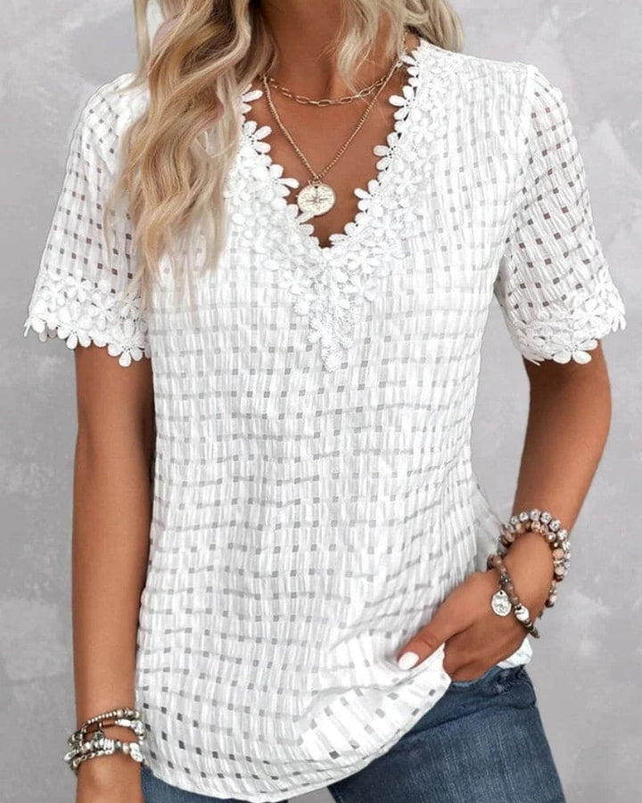 Levoire | Chemise Avec Un Décolleté En V Dans Une Couleur Unie Blanc