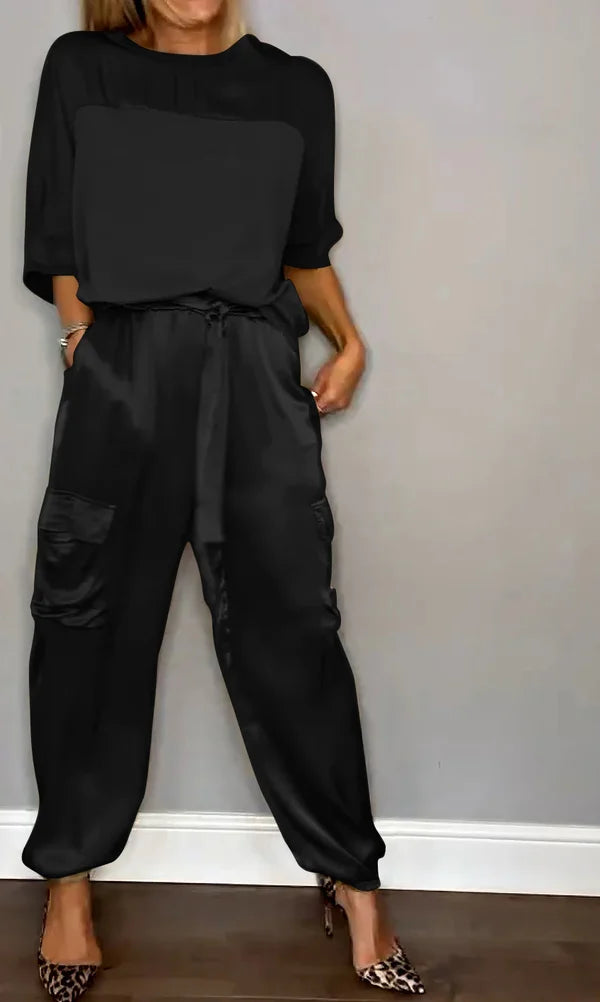 Levoire | Ensemble satiné polyvalent Noir