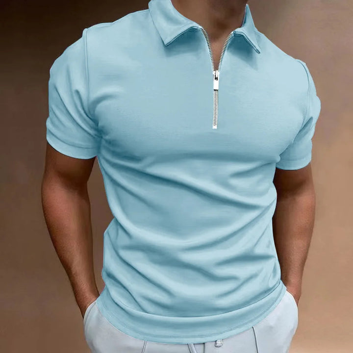 Levoire | Polo élégant avec col zippé Bleu ciel