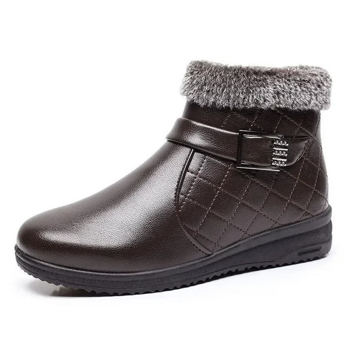Levoire | Bottines Pour Femmes Chaudes Avec Semelle Épaisse Pour Un Maintien Et Un Confort Supplémentaires Braun-Gris