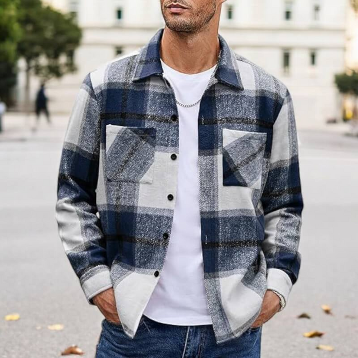 Levoire | Veste chauffante pour homme Style élégant Gilet en tricot pour hommes Bleu