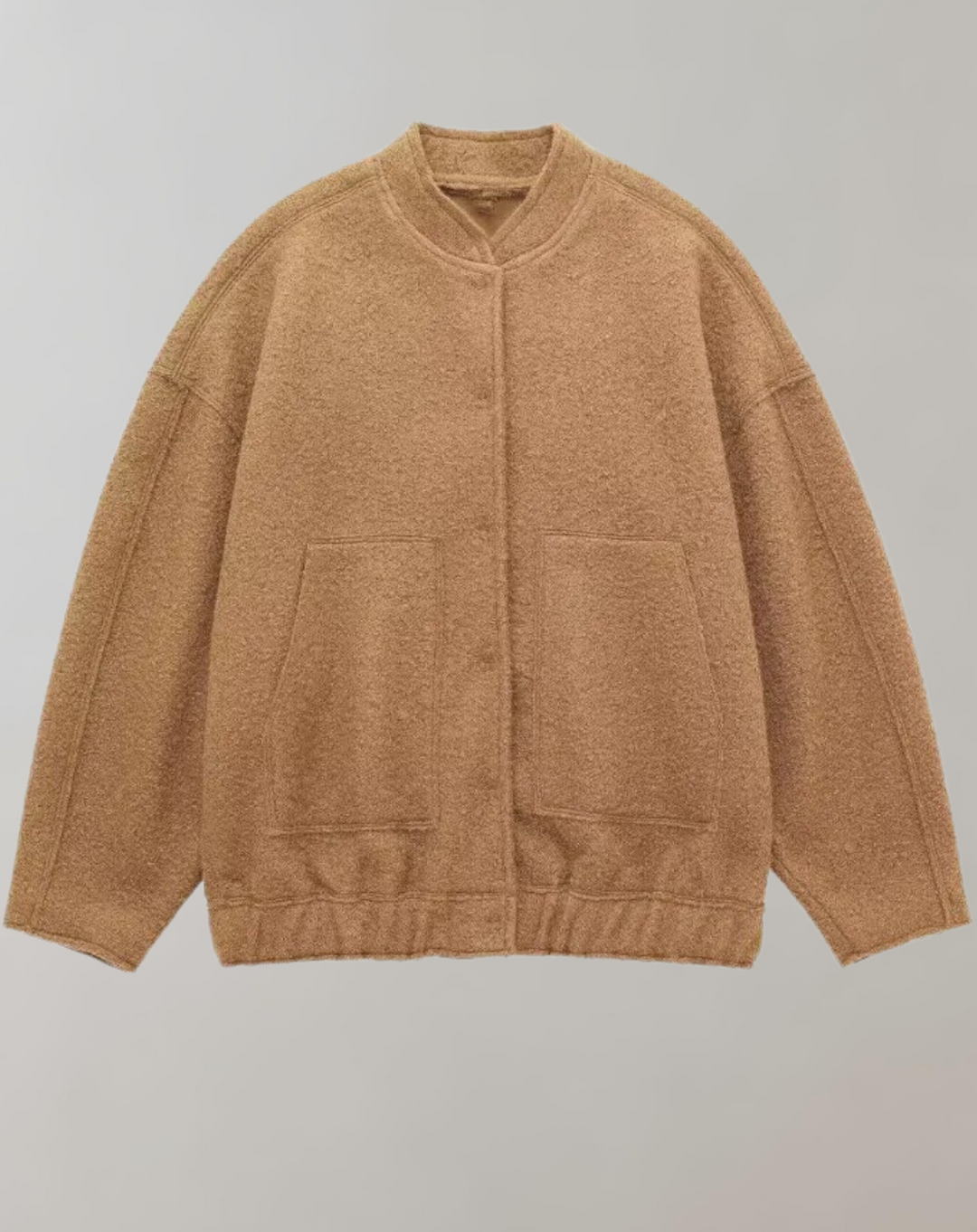 Levoire | Veste bomber surdimensionnée à manches longues avec bouton Braun