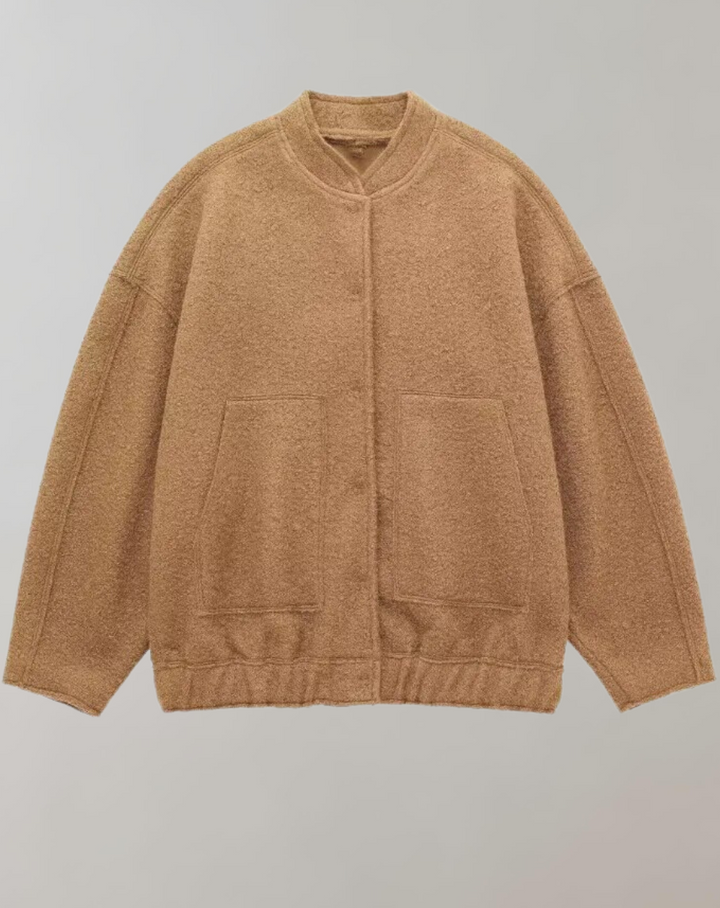 Levoire | Veste bomber surdimensionnée à manches longues avec bouton Braun